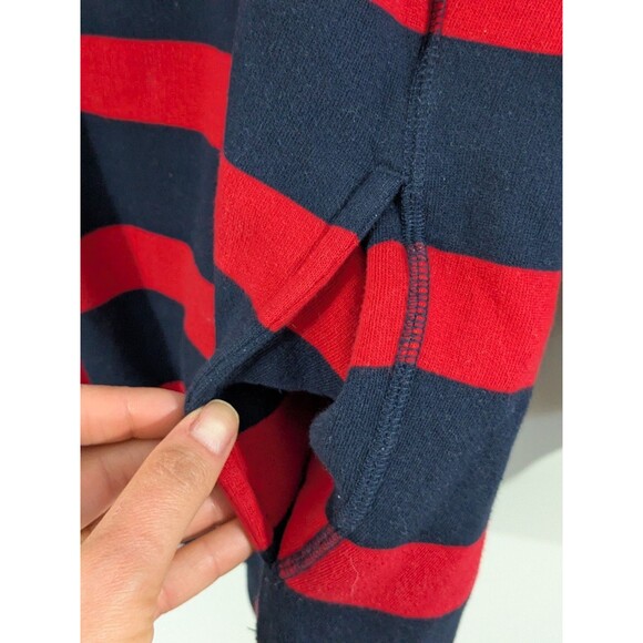 Vintage Polo Ralph Lauren Rugby Striped 1/4 Zip Pullover Sweatshirt XL Oversized - Picture 9 of 11